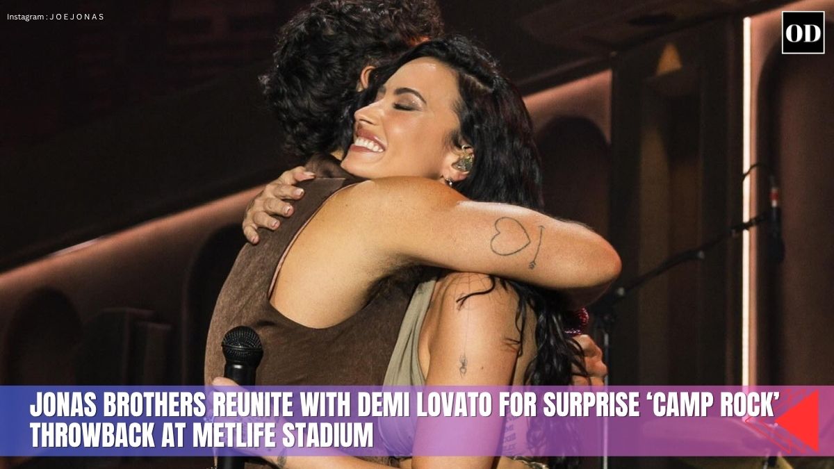 Jonas Brothers Reunite with Demi Lovato for Surprise ‘Camp Rock’ Throwback at MetLife Stadium 1 Seventeen years after their Disney Channel debut, the Jonas Brothers and Demi Lovato brought “Camp Rock” back to life with a nostalgic performance that sent fans into a frenzy.