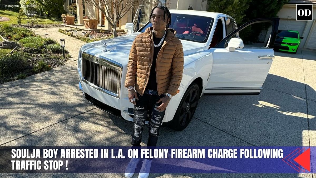 Soulja Boy Arrested in L.A. on Felony Firearm Charge Following Traffic Stop 1 Rapper and producer Soulja Boy, 35, was arrested early Sunday morning in Los Angeles on suspicion of felon in possession of a firearm, according to the LAPD.