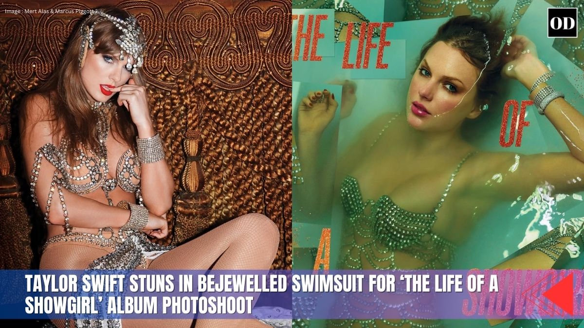 Taylor Swift Stuns in Bejewelled Swimsuit for ‘The Life of a Showgirl’ Album PhotoShoot 1 Taylor Swift Stuns in Bejewelled Swimsuit for ‘The Life of a Showgirl’ Album PhotoShoot
