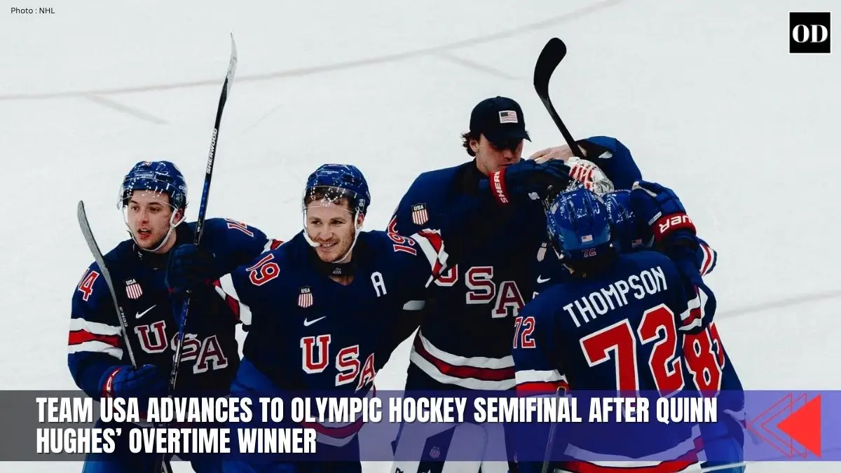 Team USA Advances to Olympic Hockey Semifinal After Quinn Hughes Overtime Winner